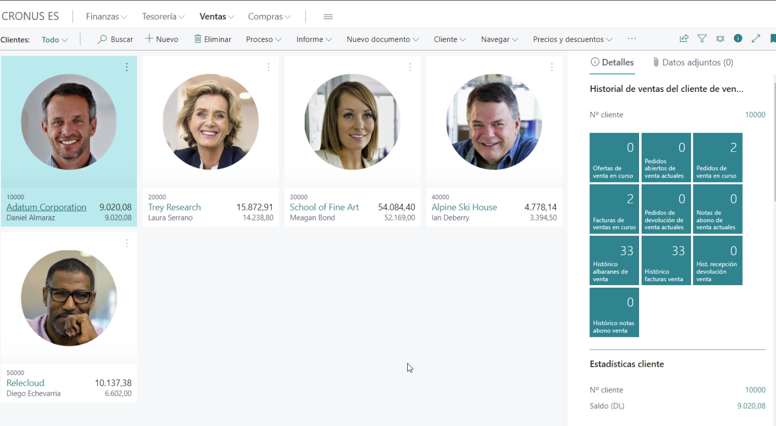 ventas business central